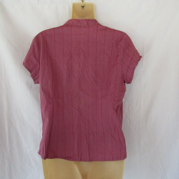 a.n.a. A New Approach top PM purple button front cap sleeves - Picture 4 of 5